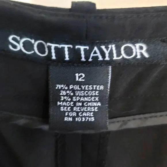 Scott Taylor Black Wide Leg Dress Pant Size 12 - Picture 4 of 5